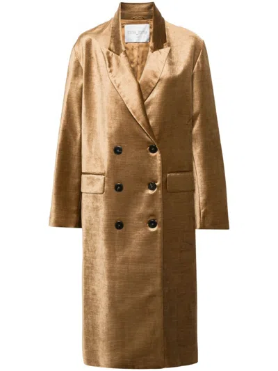 Forte Forte Double-breasted Coat In Gold