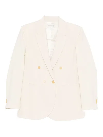 Forte Forte Double-breasted Gold-button Jacket In Neutral