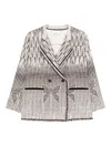 Forte Forte Geometric Patterned Double-breasted Jacket In White