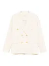 Forte Forte Double-breasted Tailored Jacket Featuring Flap Pockets In White