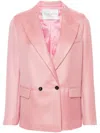 Forte Forte Double-breasted Striped Blazer In Pink