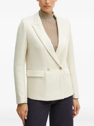 Forte Forte Double-breasted Twill Blazer In Neutral