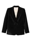 Forte Forte Double-breasted Velvet Jacket Pockets In Black