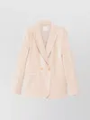 Forte Forte Double-breasted Velvet Jacket Featuring Pockets In Neutral