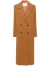 Forte Forte Double-breasted Virgin Wool Maxi Coat In Brown