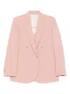 Forte Forte Double-breasted Wool Jacket In Pink