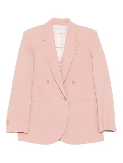 Forte Forte Double-breasted Wool Jacket In Pink