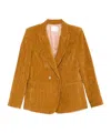 Forte Forte Double Velvet Double Breasted Jacket In Orange