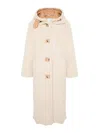 Forte Forte Faux-shearling Single-breasted Coat In White