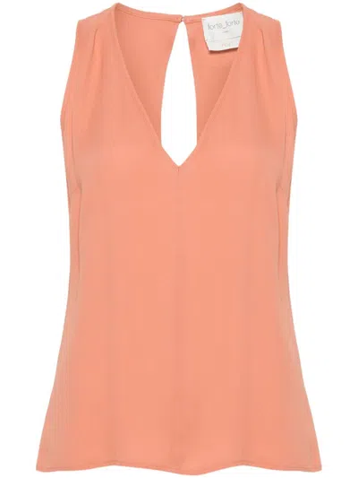 Forte Forte Forte_forte Double Georgette V Neck Top Clothing In Dark Pink