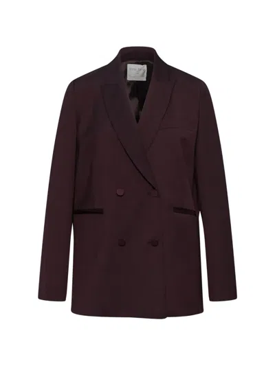 Forte Forte Double-breasted Blazer In Burgundy