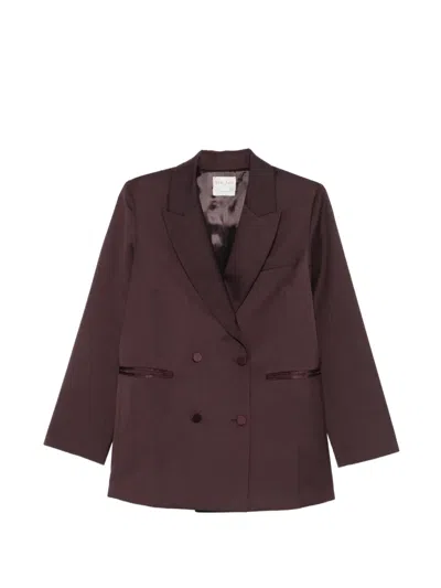Forte Forte Double-breasted Peaked-lapels Blazer In Brown