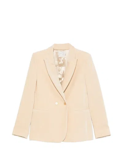 Forte Forte Double-breasted Velvet Blazer In Neutral