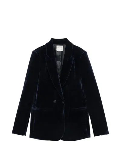 Forte Forte Double-breasted Velvet Jacket In Black