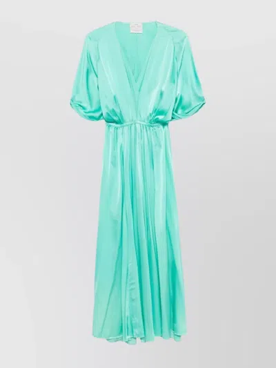 FORTE FORTE DRAPED DESIGN SILK LONG DRESS