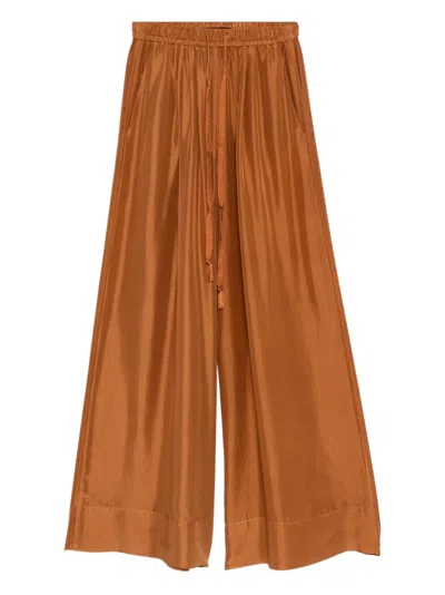 Forte Forte Drawstring Satin Trousers In Brown