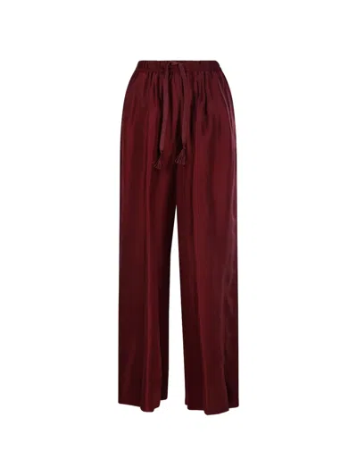 Forte Forte Drawstring Trousers In Burgundy