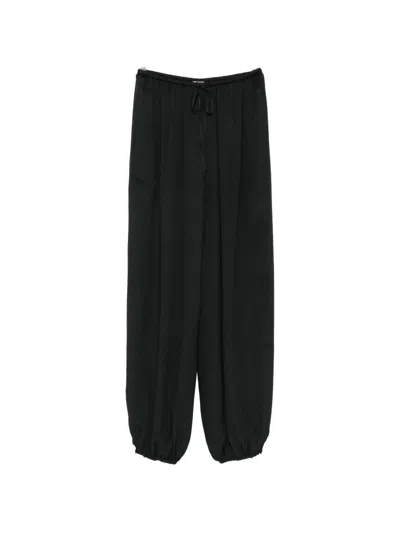 Forte Forte Drawstring-waist Elasticated-cuff Trousers In Black