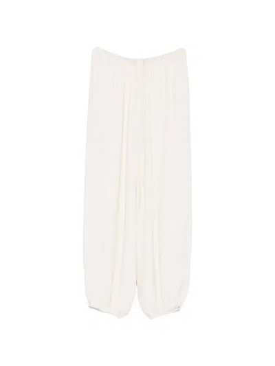 Forte Forte Drawstring-waist Gathered-cuff Trousers In Neutral