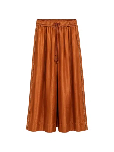 Forte Forte Drawstring-waist Palazzo Pants In Brown