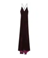 Forte Forte Dress In Plain Viscoseandsilk Velvet With Spaghetti Straps In Burgundy
