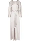 Forte Forte Forte_forte Long Silk Dress With Sash In Grey
