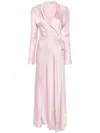 Forte Forte Wrap Silk Maxi Dress In Pink