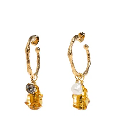 Forte Forte Pearl-embellished Hoop Earrings In Gold