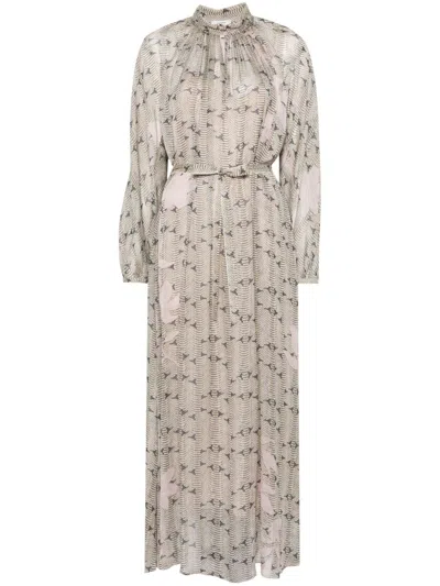 Forte Forte Dune Lily-print Maxi Dress In White