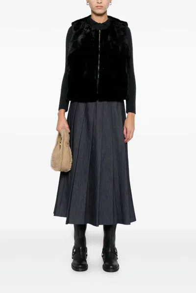 Forte Forte Eco Fur Vest In Black