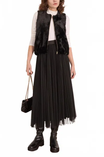 Forte Forte Eco Fur Vest In Noir In Black