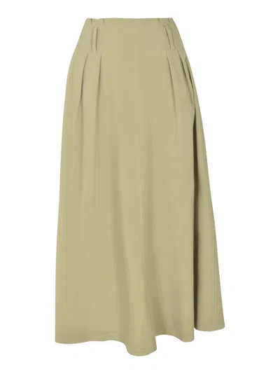 Forte Forte High-waist Flared Midi Skirt In Green