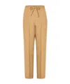 Forte Forte Elastic Waist Casual Pants In Blue