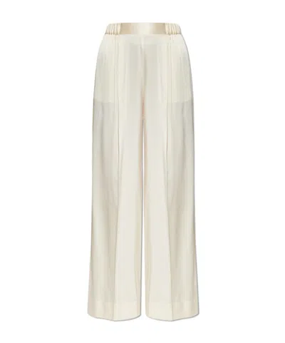 Forte Forte Elastic Waist Casual Pants In White