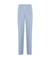 Forte Forte Satin Smoking Trousers Side Slits In Blue