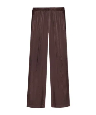 Forte Forte Satin Straight-leg Trousers In Brown