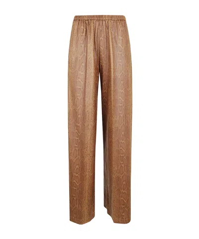 Forte Forte Elastic Waist Casual Pants In Brown