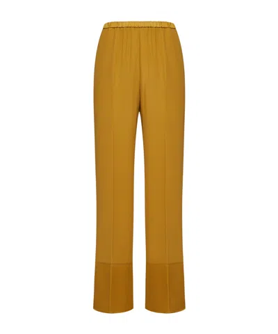 Forte Forte Elastic Waist Casual Pants In Brown