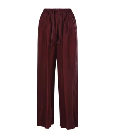 Forte Forte Elastic Waist Casual Pants In Red