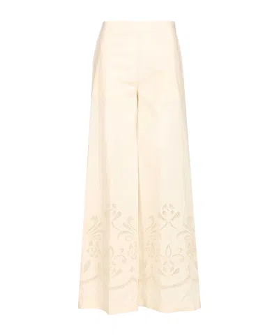 Forte Forte Elastic Waist Casual Pants In White