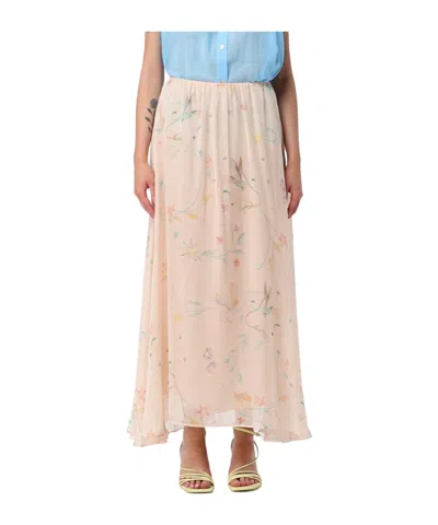 Forte Forte Elastic Waist Midi Skirt In Neutral