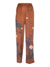 Forte Forte Graphic-print Straight Trousers In Cacao