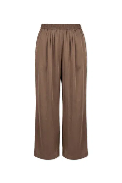Forte Forte Elastic Waist Trousers In Brown