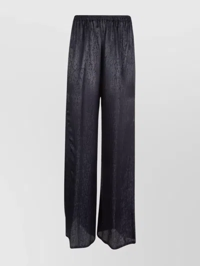 Forte Forte Elastic Waistband Jacquard Flared Pants In Gray