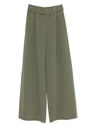 Forte Forte Elastic-waistband Trousers In Green