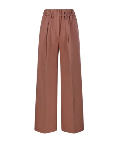 Forte Forte Elasticated Loose Pant In Brown
