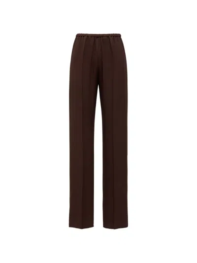 Forte Forte Elasticated Side-slit Trousers In Brown