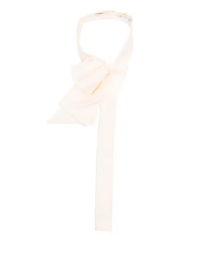 Forte Forte Elasticated Silk Bow Tie In Pink