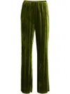 Forte Forte Elasticated-waist Flared Velvet Trousers In Green