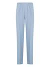 Forte Forte Satin Smoking Trousers Side Slits In Blue